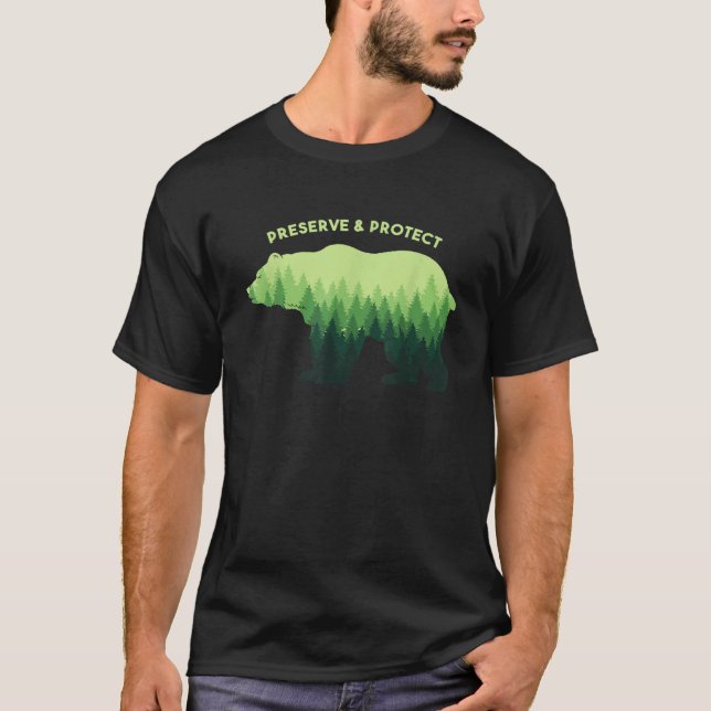 T-shirt Préserver et protéger la nature Ours De l'environn (Devant)