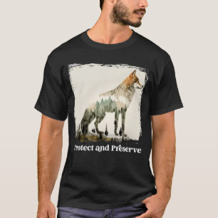 T-shirt Préserver et protéger le loup du parc national Vin