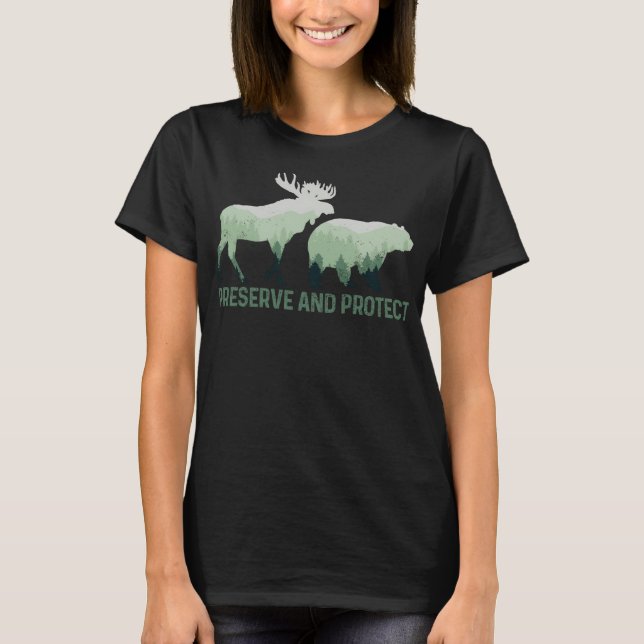 T-shirt Préserver et protéger l'ours Parc national de l'or (Devant)