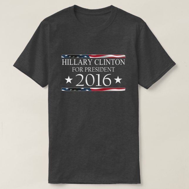 T-shirt Président 2016 drapeau américain de Hillary (Design devant)