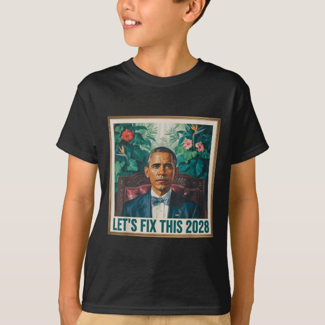 T-shirt President Barack Obama 2028 Rtrait Patriotic Democ (Devant)