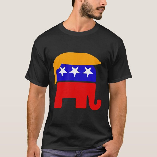 T-shirt Président Donald Trump - Cheveux républicain des é (Devant)