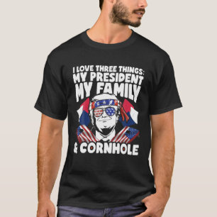 T-shirt Président Trump Family Cornhole MAGA Bean Bag jui