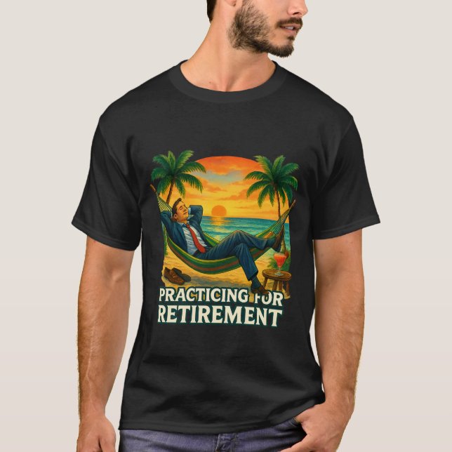 T-shirt Presque à la Retraite avec Coucher de Sole (Devant)
