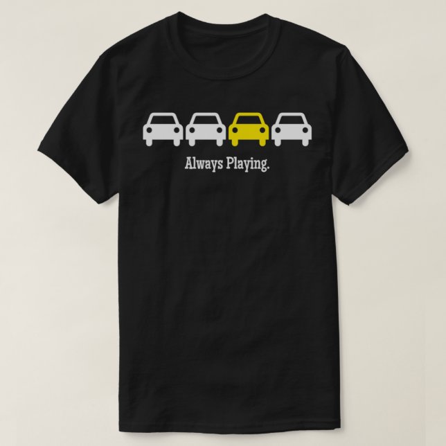 T-shirt Pression cabine toujours Jouer voiture jaune (Design devant)
