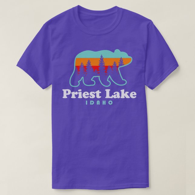T-shirt Prest Lake Idaho Camping Ours Spokane Washington (Design devant)