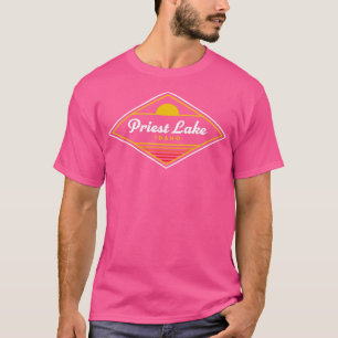 T-shirt Prest Lake Idaho Priest Lake Camping Retro Sunset