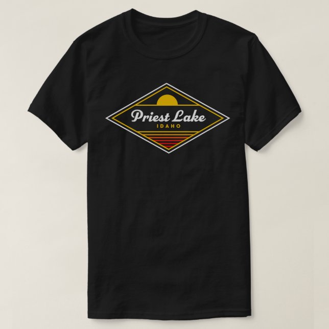 T-shirt Prest Lake Idaho Priest Lake Camping Retro Sunset (Design devant)
