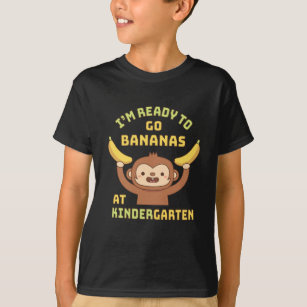 T-shirt Prêt À Aller Bananes Au Jardin D'Enfant Singe Drôl