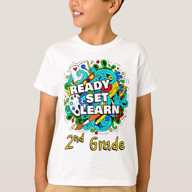 T-shirt Prêt-à-apprendre - Lancement de l'école 2e année   (Devant)