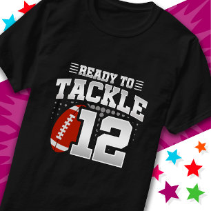 T-shirt Prêt à attaquer 12 Football Party 12e anniversaire
