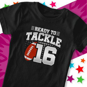 T-Shirt Prêt à attaquer 16 Football Party 16e anniversaire
