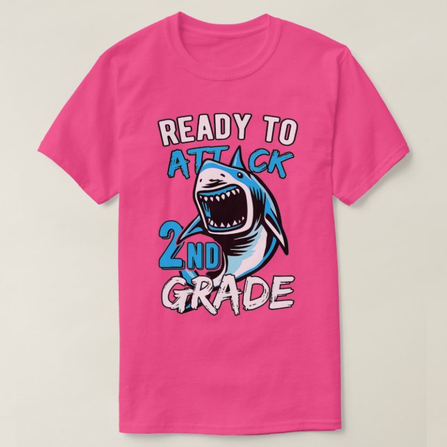 T-shirt Prêt À Attaquer Des Garçons De 2E Année De Retour  (Design devant)