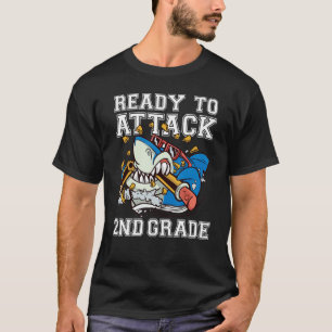 T-shirt Prêt À Attaquer Des Garçons De 2E Année Shark Reto