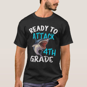 T-shirt Prêt À Attaquer La 4E Année De Retour À L'École Sh