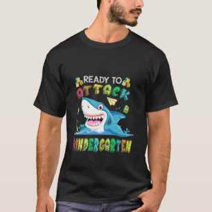 T-shirt Prêt À Attaquer Le Requin De La Maternelle À L'Éco