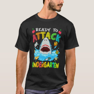 T-shirt Prêt À Attaquer Le Requin De La Maternelle À L'Éco