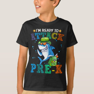 T-shirt Prêt à attaquer le requin pré-K Retour scolaire