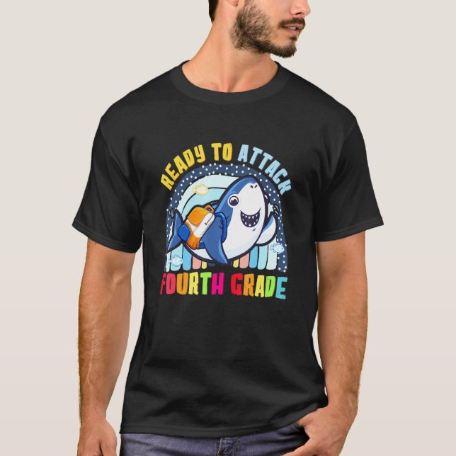 T-shirt Prêt À Attaquer Les Garçons De 4E Année À L'École  (Devant)