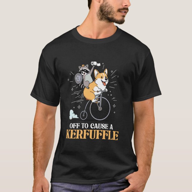 T-shirt Prêt à causer une agitation Drôle d'animal Chien C (Devant)