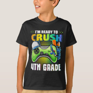 T-shirt Prêt À Écraser 4E Année Retour À L'École Vidéo Jeu