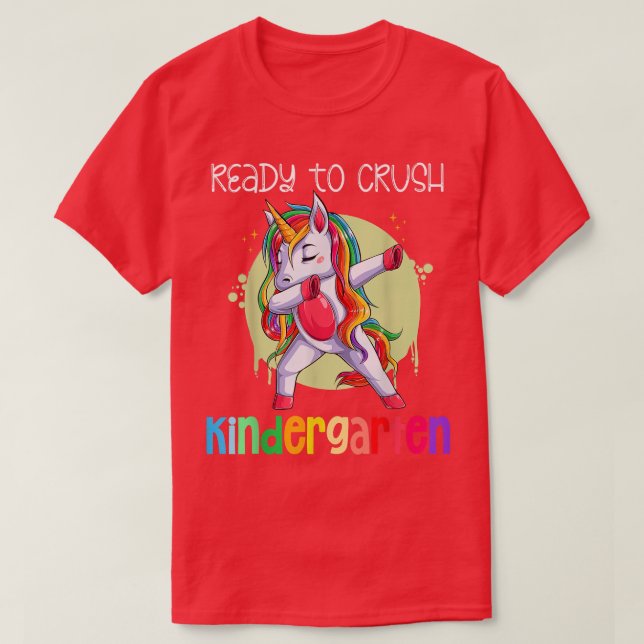T-shirt Prêt à écraser la maternelle, Dabbing Unicorn, Ret (Design devant)