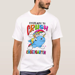 T-shirt Prêt À Écraser La Maternelle Unicorn Narwhal Back 