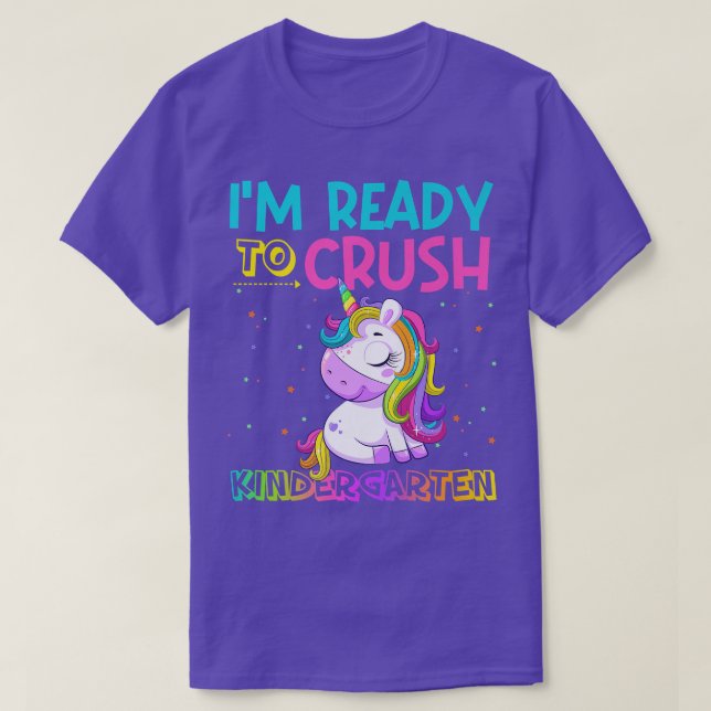 T-shirt Prêt À Écraser La Maternelle Unicorne Retour À L'É (Design devant)