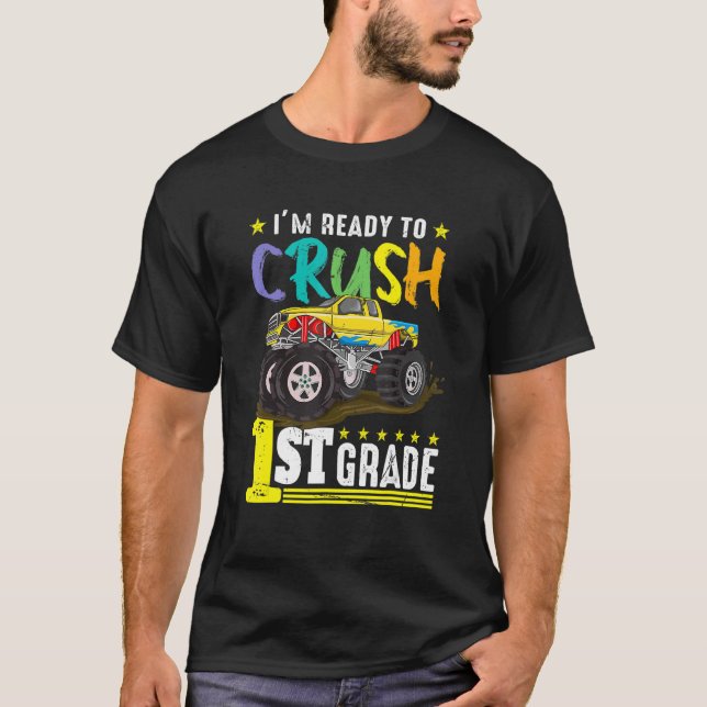 T-shirt Prêt À Écraser Le Camion Monster De 1Ere Année Pre (Devant)