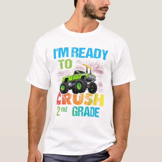 T-shirt Prêt à écraser le monstre de 2e année (Devant)