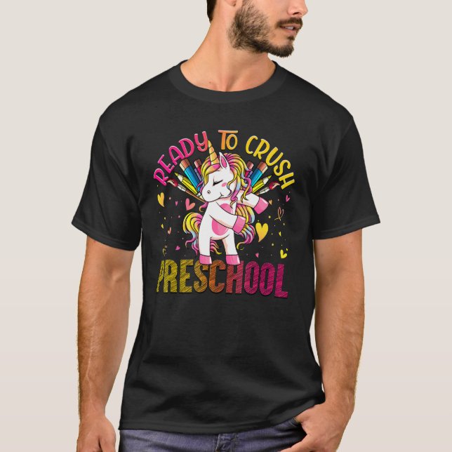 T-shirt Prêt À Écraser Le Préscolaire Retour À L'École Uni (Devant)