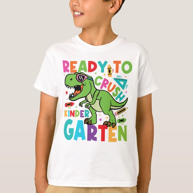 T-shirt Prêt à écraser les enfants de la maternelle (Devant)