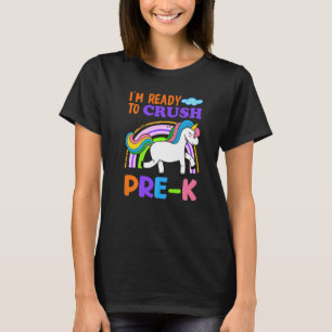 T-shirt Prêt À Écraser Pré K Unicorn Préscolaire Retour À