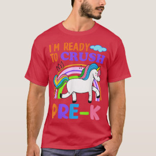 T-shirt Prêt à écraser PréK Unicorn Retour à l'école Garço