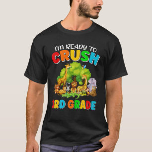 T-shirt Prêt à écraser Zoo Animaux de 3e année Étudiant Re