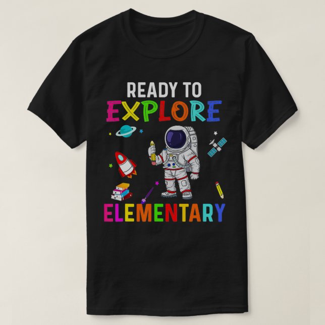 T-shirt Prêt à entraîner l'astronaute élémentaire de retou (Design devant)