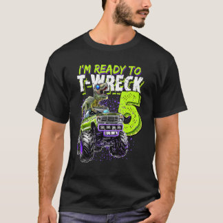 T-shirt Prêt À Épave 5 Dinosaure Monster Camion 5e anniver