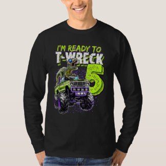 T-shirt Prêt À Épave 5 Dinosaure Monster Camion 5e anniver