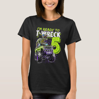 T-shirt Prêt À Épave 5 Dinosaure Monster Camion 5e anniver