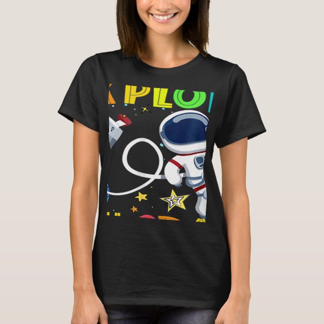 T-shirt Prêt À Explorer L'Astronaute De 6E Année De Retour (Devant)