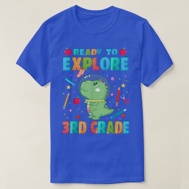 T-shirt Prêt À Explorer Un Dinosaure D'Espace De 3E Classe (Design devant)