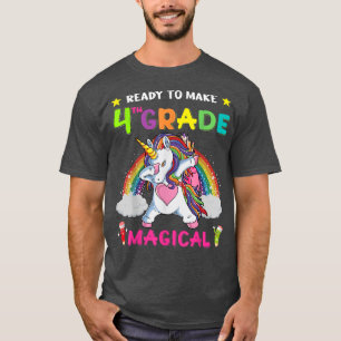 T-shirt Prêt à faire de la licorne de 4e année à Dabbing R