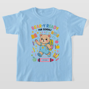 T-shirt Prêt à l'ours pour l'école - Jardin d'enfants mign