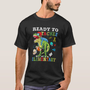 T-shirt Prêt À Relever Le Football Dinosaure Élémentaire