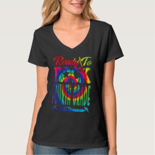T-shirt Prêt À Retourner La 4E Année À L'École Tie Dye