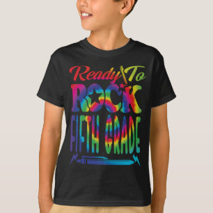 T-shirt Prêt À Retourner La Cinquième Année À L'École Tie 