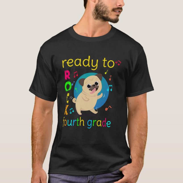 T-shirt Prêt à rocher 4e année Retour à l'école tee - shir (Devant)