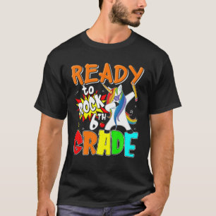 T-shirt Prêt À Rocher 6E Grade Dabbing Unicorn 6E Jour De