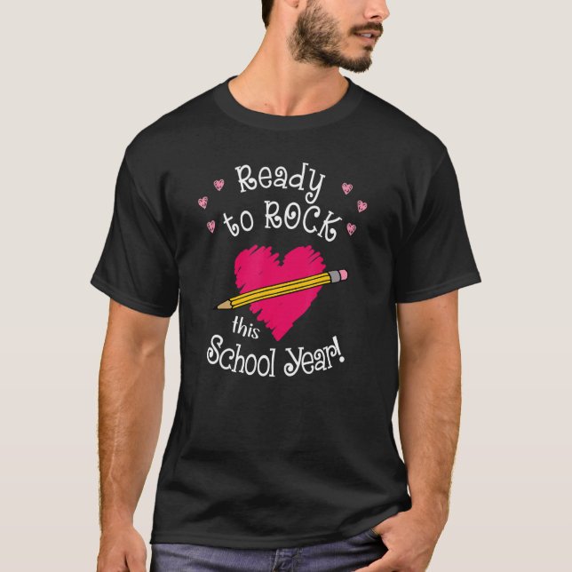 T-shirt Prêt À Rock Cette Année Scolaire Mignonne (Devant)