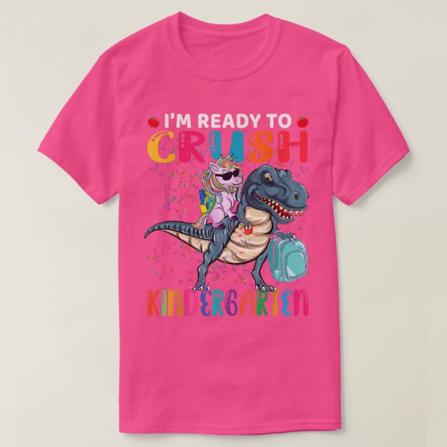 T-shirt Prêt Crush Kindergarten mignon Unicorn T Rouge Ret (Design devant)